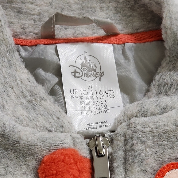 Disney Boys 3D Polka Dot Pom Pom Dumbo Timothy Mouse Bomber Jacket Size 5t RARE - Picture 4 of 10